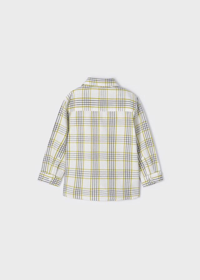 L/s checked shirt for baby boy - Avocado Mayoral