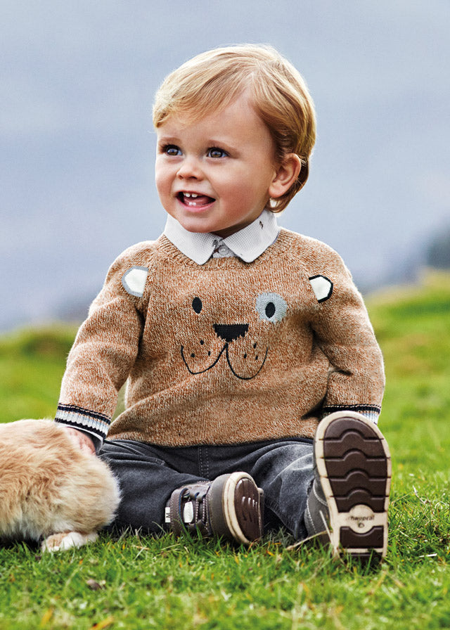 Jumper with mittens for baby boy - Brown vigo Mayoral