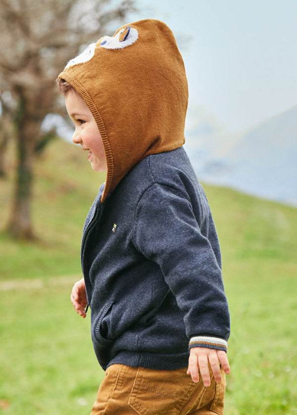 Knit hoodie for baby boy - Bright Blu Mayoral