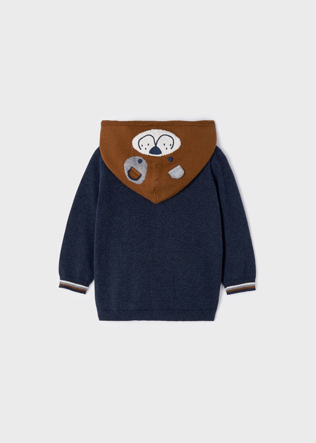 Knit hoodie for baby boy - Bright Blu Mayoral