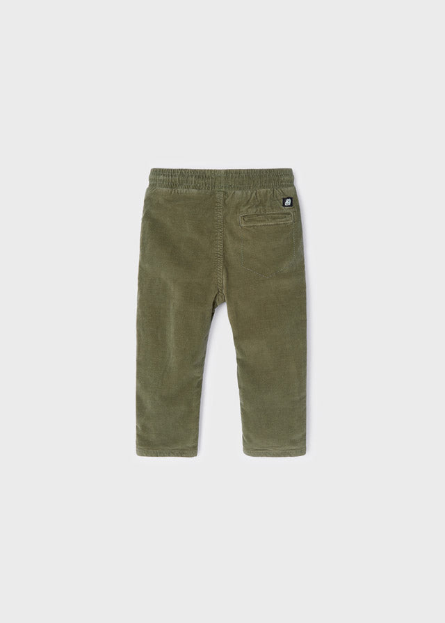Micro-cord lined trousers for baby boy - Moss Mayoral