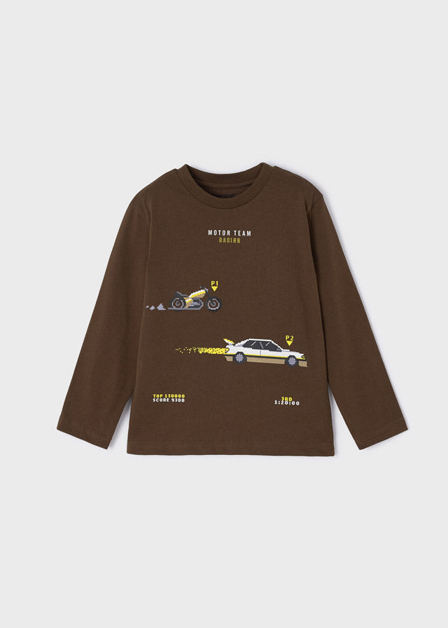 L/S shirt automobiles for boy - Mocha Mayoral