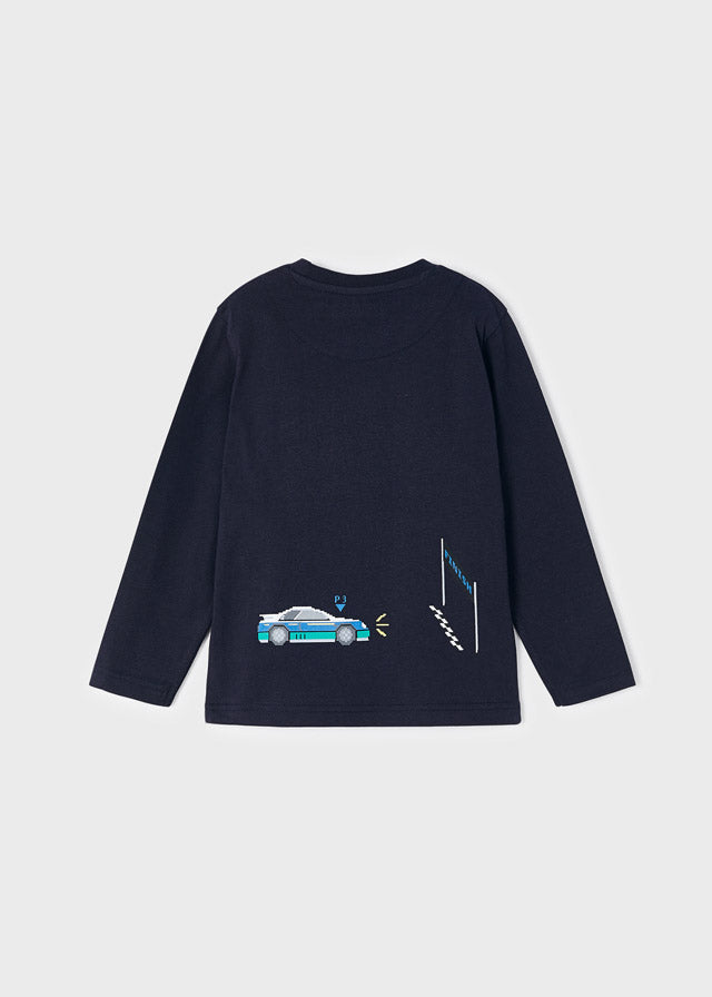 L/S shirt automobiles for boy - Navy Mayoral