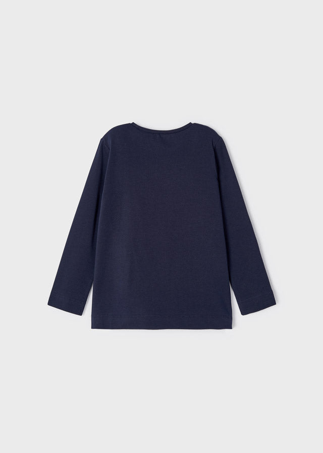L/s t-shirt for girl - Navy Mayoral