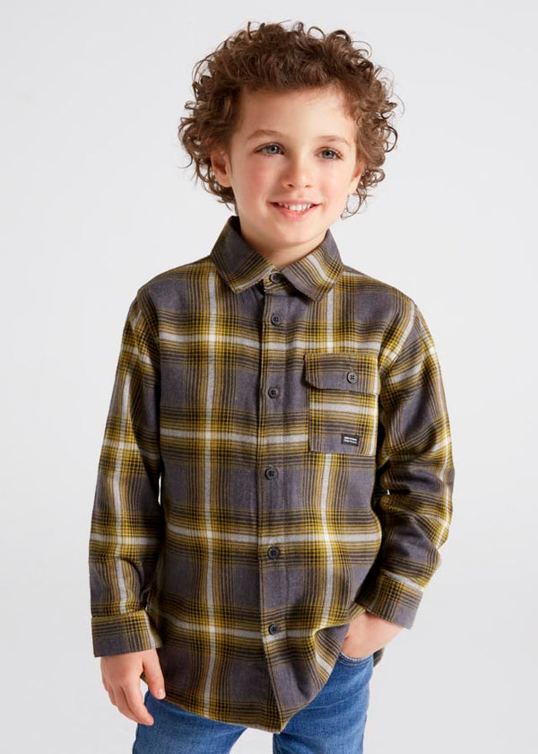 Checked overshirt for boy - Oil Mayoral