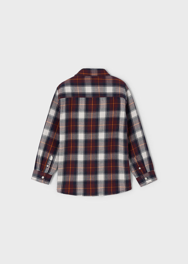 L/s checked shirt for boy - Plum Mayoral