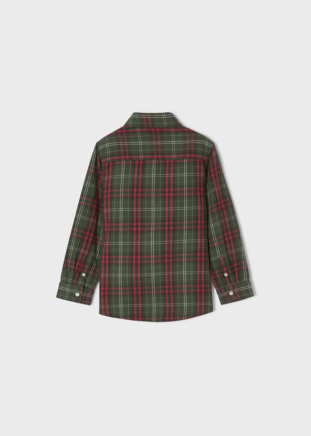 L/s checked shirt for boy - Forest-Red Mayoral