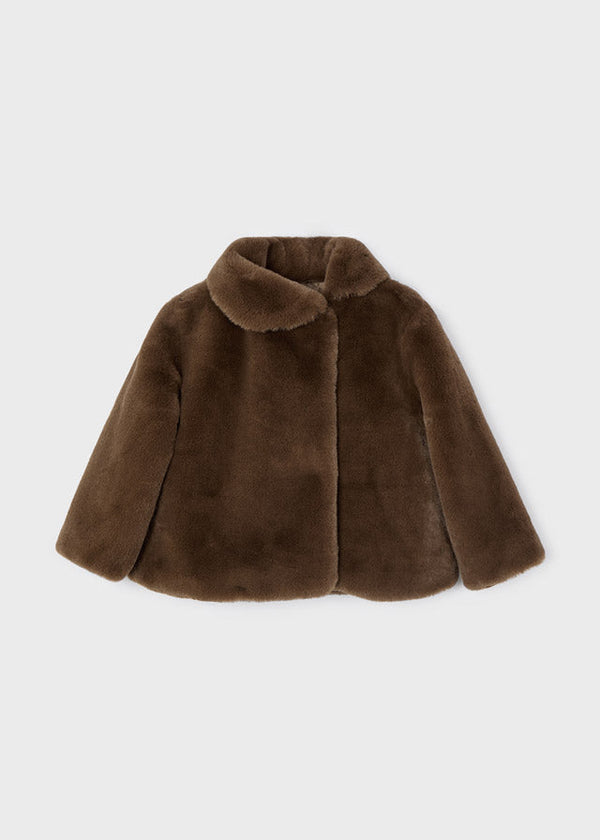 Fur coat for girl - Mocha Mayoral