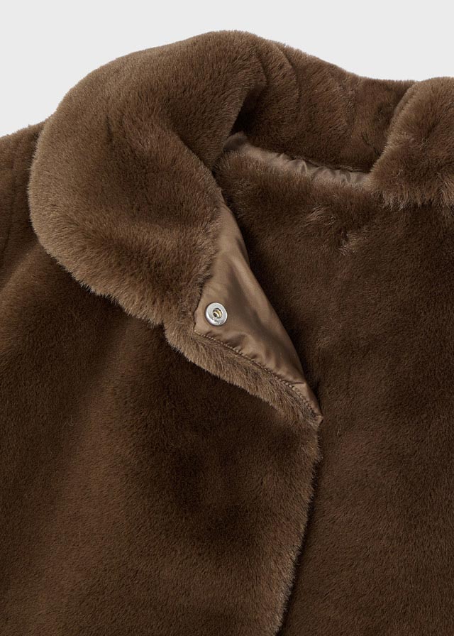Fur coat for girl - Mocha Mayoral