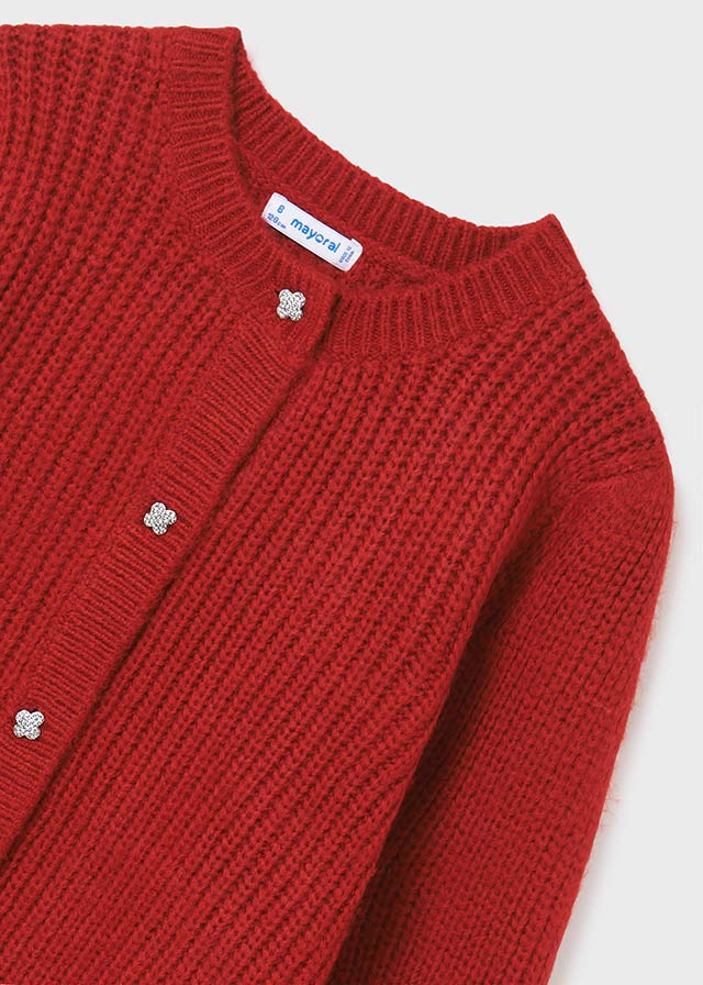 Knitted shop red cardigan