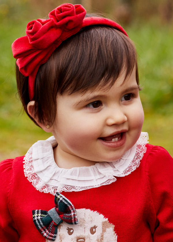 Velvet headband for baby girl - Red Mayoral