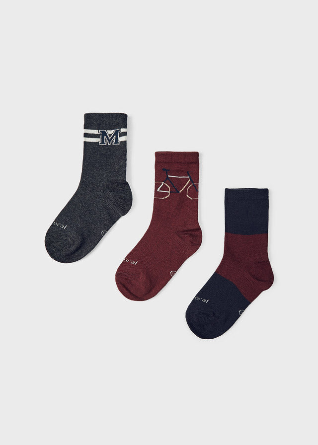 3 socks set for boy - Plum Mayoral