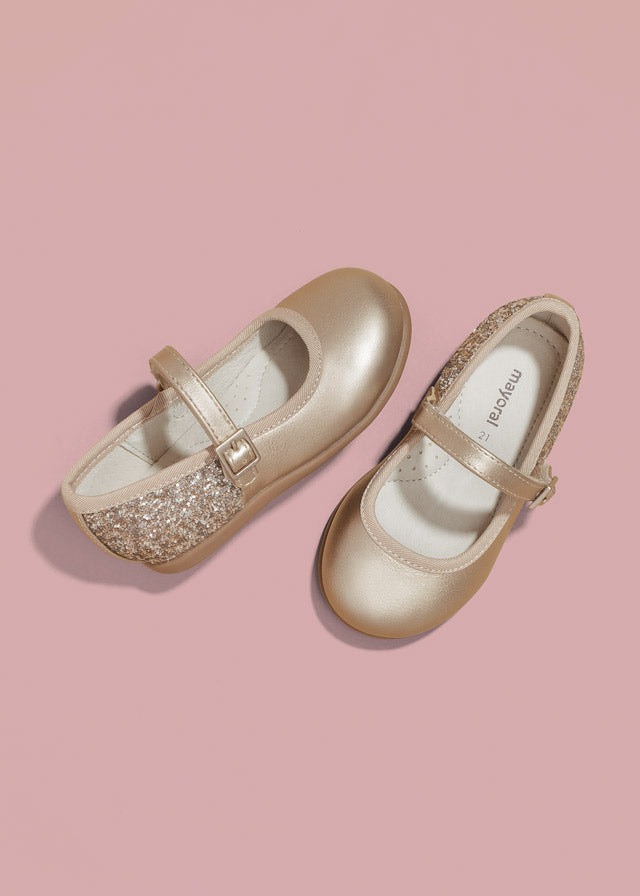 Glitter mary jane for baby girl - Gold Mayoral