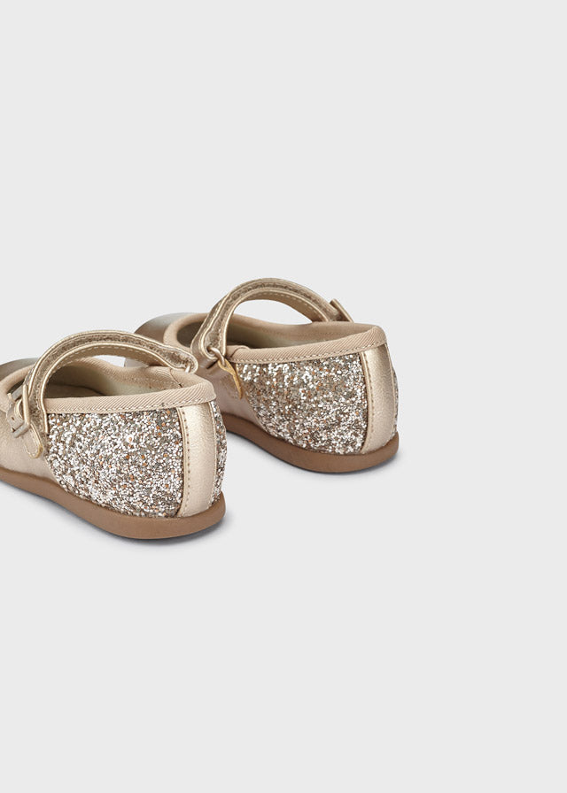 Glitter mary jane for baby girl - Gold Mayoral