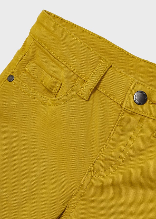 517- 5 pocket slim fit basic pant for boy - Mustard Mayoral
