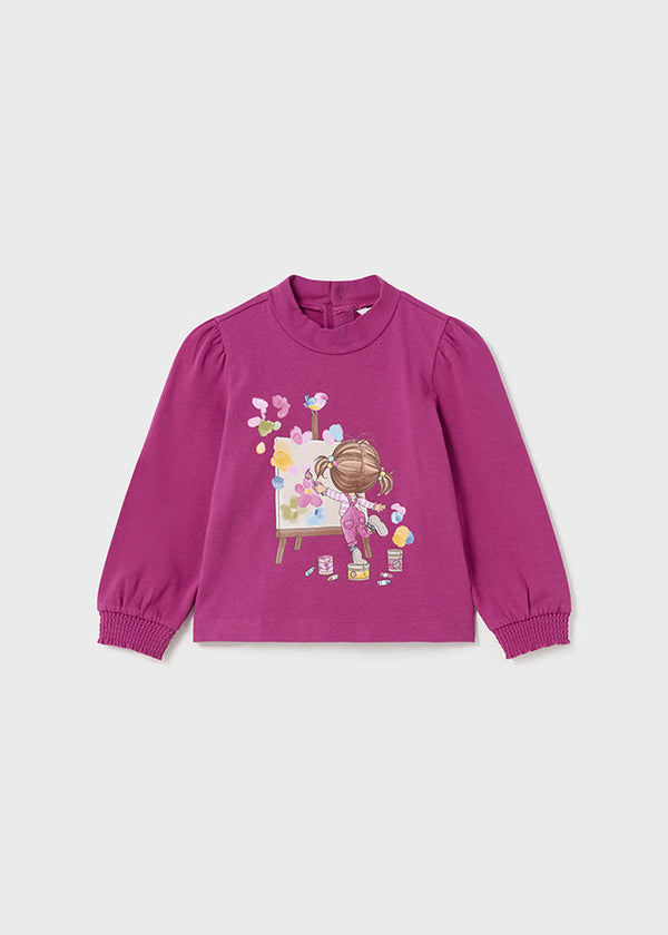 2003- Mockneck sweater for baby girl - Magenta Mayoral