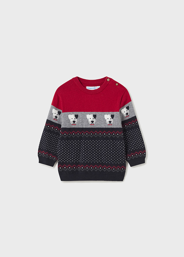 2317- Jacquard jumper for baby boy - Red Mayoral