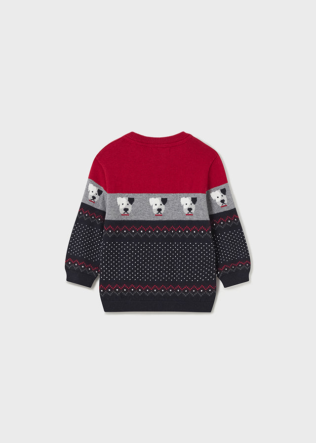 2317- Jacquard jumper for baby boy - Red Mayoral