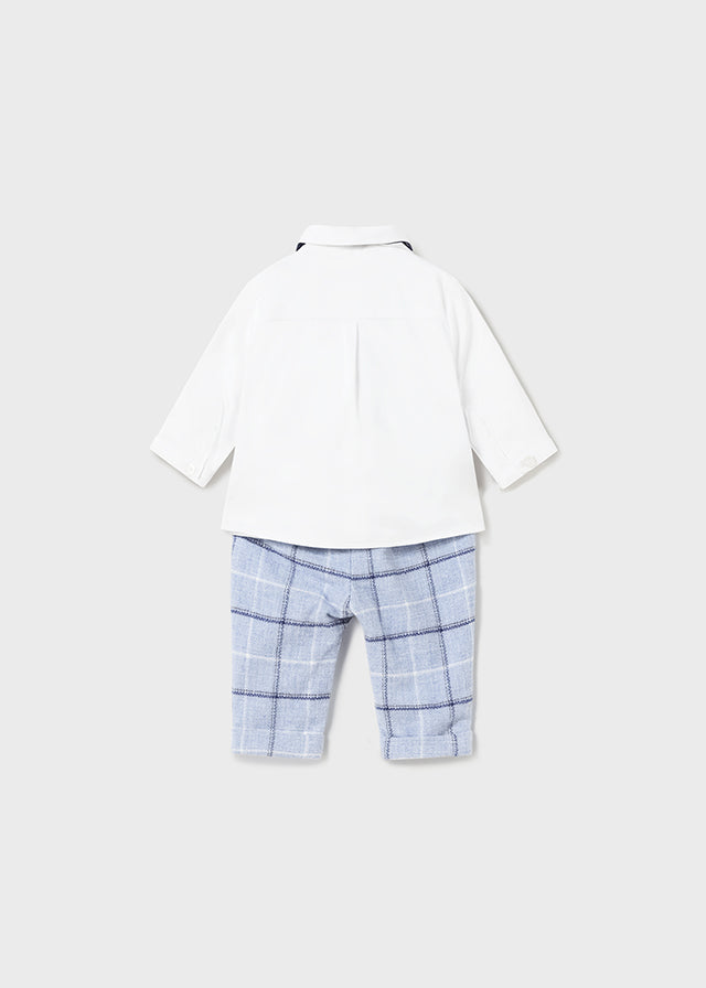 2520- Vest shirt pants set for newborn boy - Lightblue Mayoral