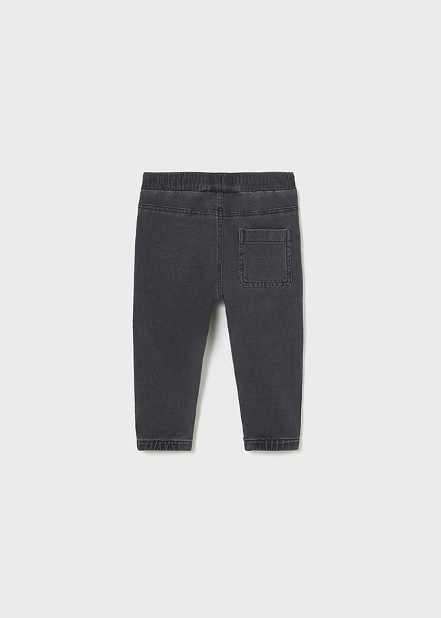 2541- Denim plush pants for baby boy - Dark Grey Mayoral