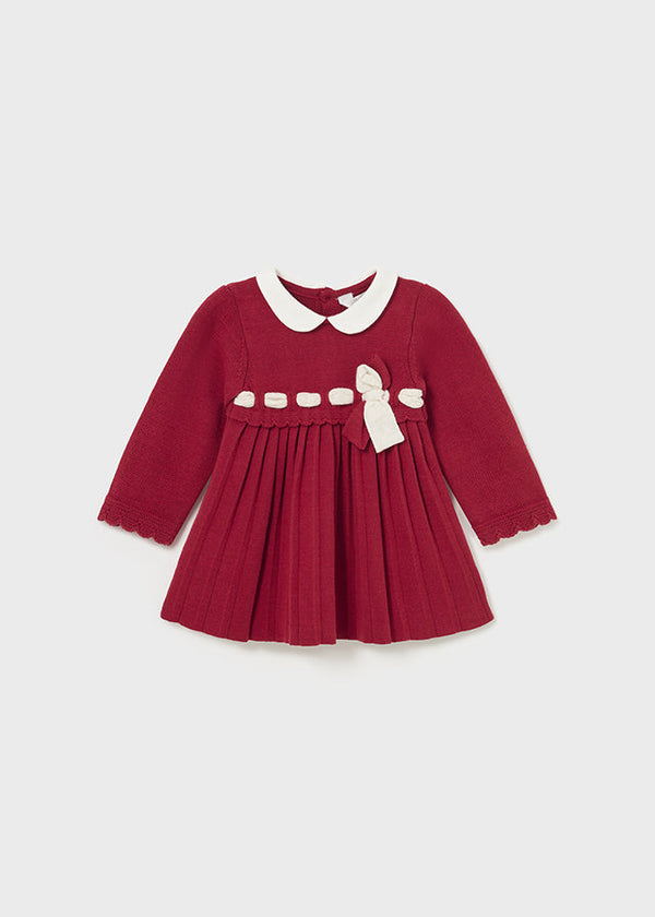 2838- Knit dress for newborn girl - Cherry Mayoral