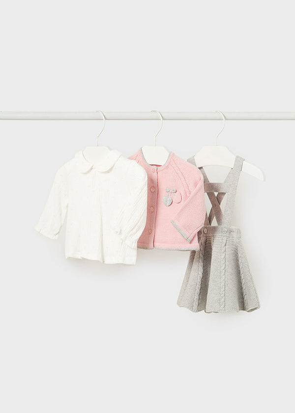 2850- Skirt set for newborn girl - Pearl Mayoral
