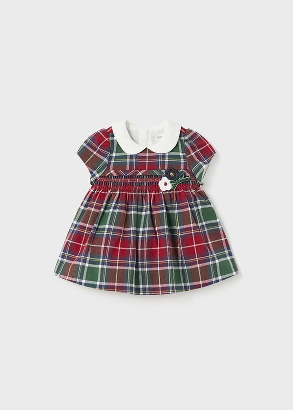 2864- S/s Smocked dress for newborn girl - Cherry Mayoral