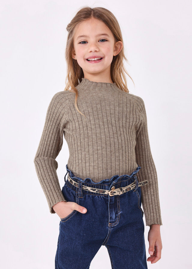 4002- Rib mockneck sweater for girl - Bright Bei Mayoral