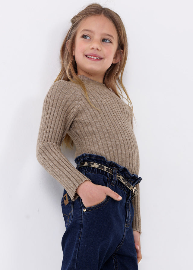 4002- Rib mockneck sweater for girl - Bright Bei Mayoral