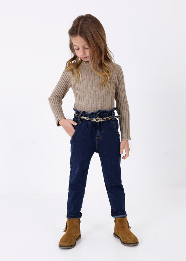 4002- Rib mockneck sweater for girl - Bright Bei Mayoral