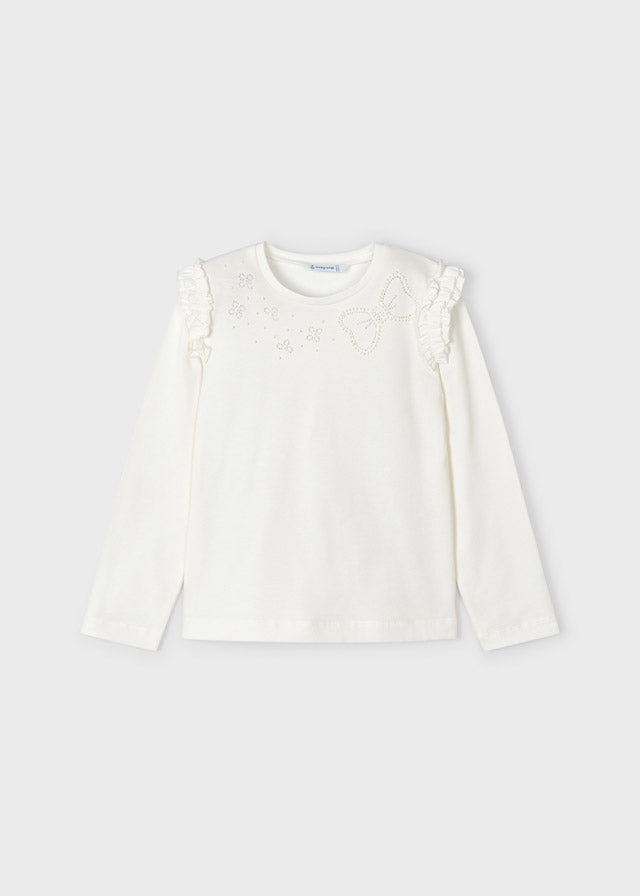 4003- L/s shirt for girl - Natural Mayoral