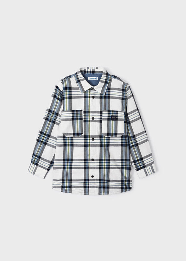 4107- Checked overshirt for boy - Glacial Mayoral