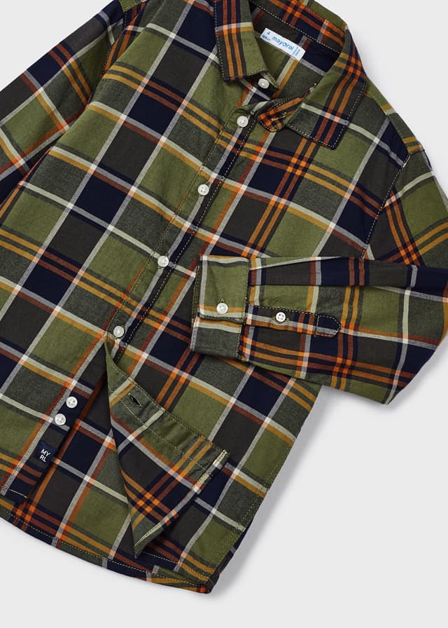 4109- L/s checked shirt for boy - Oregano Mayoral