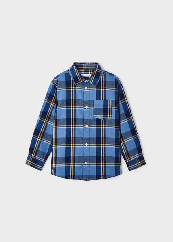 4111- L/s checked shirt for boy - Sky Mayoral