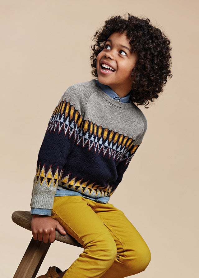 4321- Jacquard jumper for boy - h- Inkg Mayoral