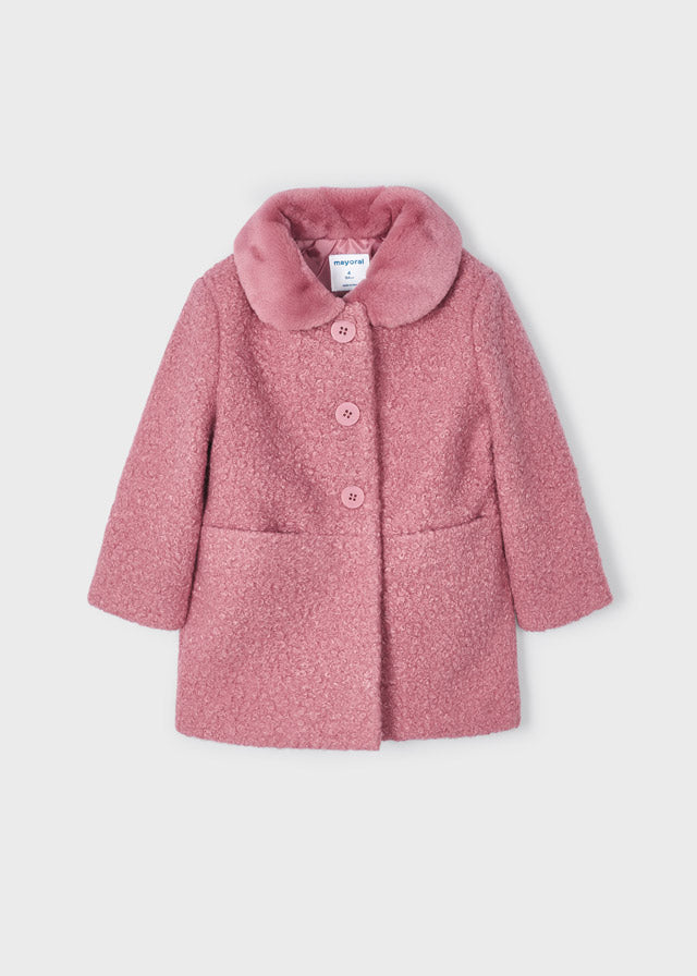 4409- Shearling coat for girl - Orchid Mayoral