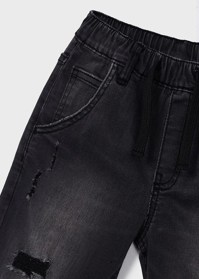 4513- Ripped denim cargo pants for boy - Dark Grey Mayoral