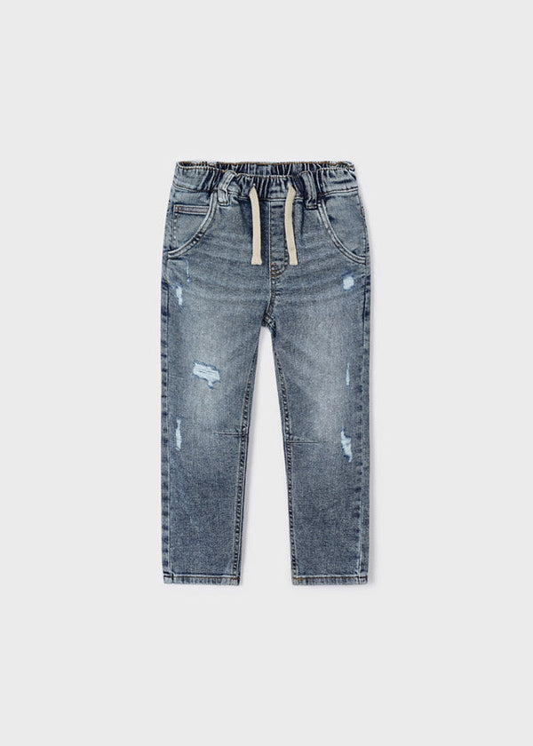 4513- Ripped denim cargo pants for boy - Dirty blue Mayoral