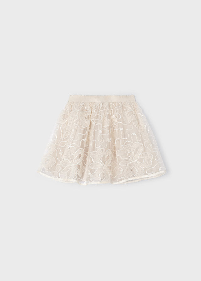 4901- Tul skirt for girl - Cream Mayoral