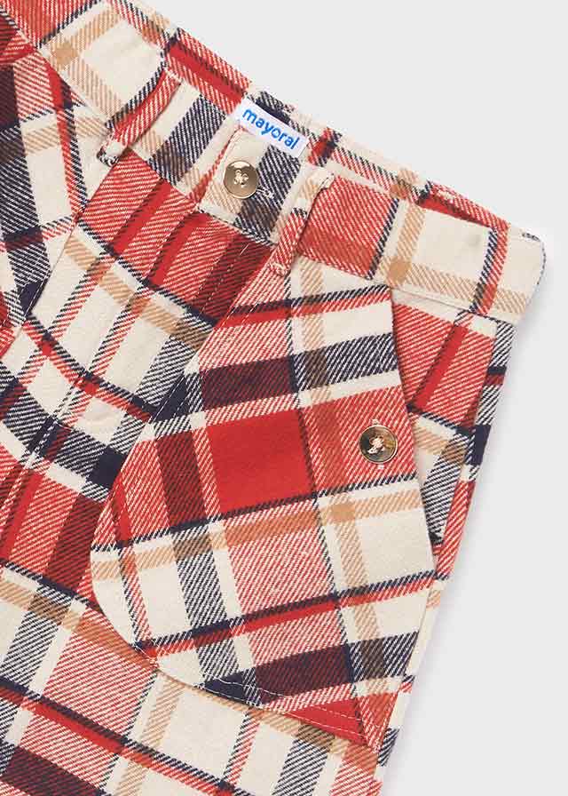7209- Plaid shorts for teen girl - Red Mayoral