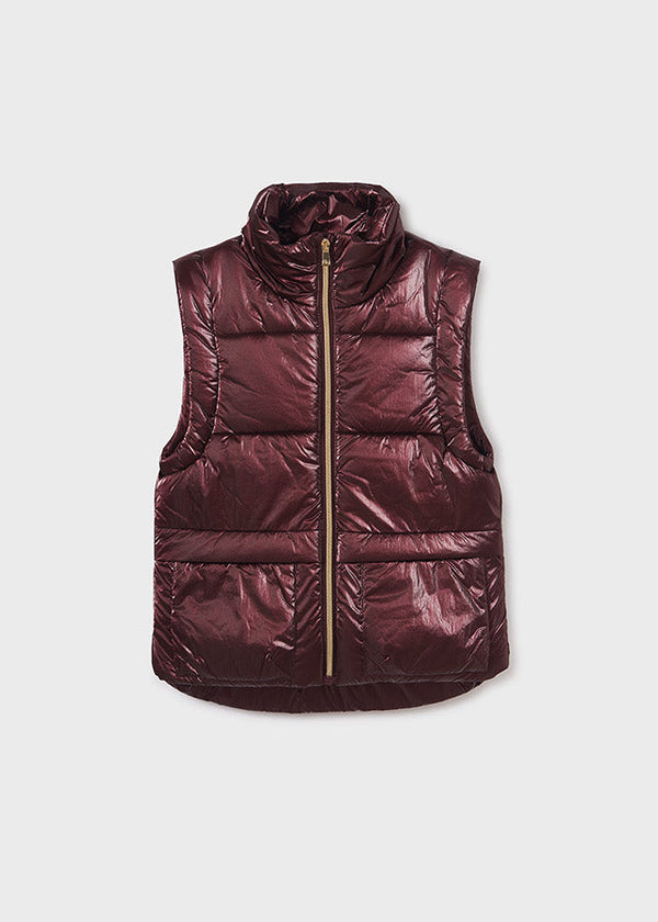 7315- Padded vest for teen girl - Eggplant Mayoral