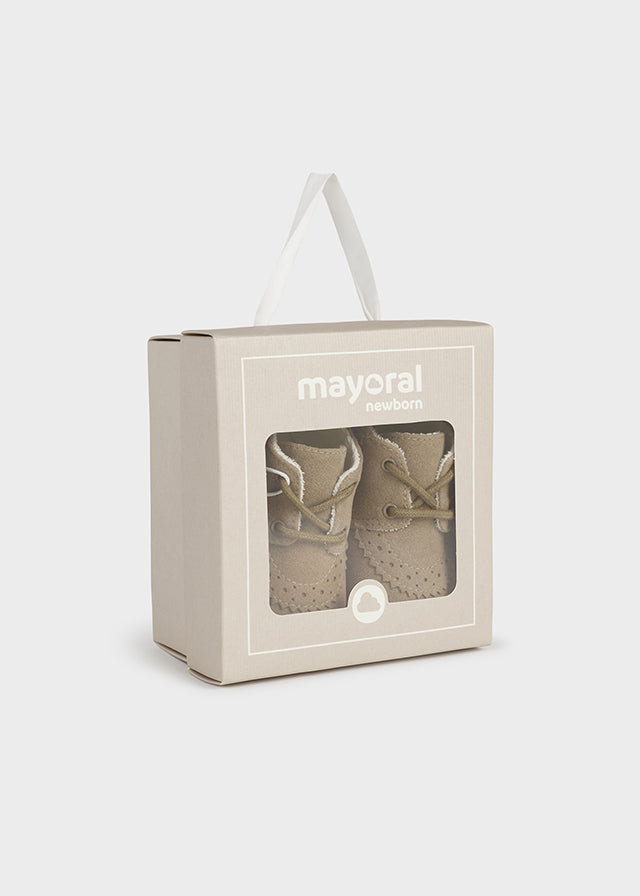 9682- Formal shoes for newborn boy - Beige Mayoral