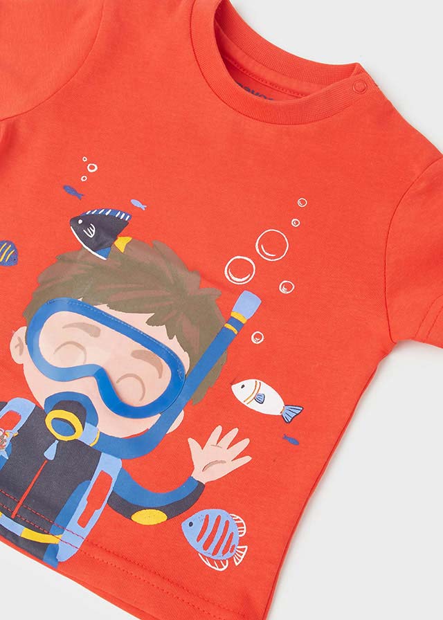 S/s scuba t-shirt for baby boy - Watermelon Mayoral