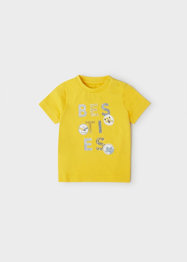 S/s besties t-shirt for baby boy - Yellow Mayoral