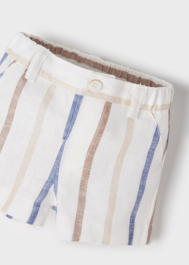 Stripes short trousers set for newborn boy - Paris blue Mayoral