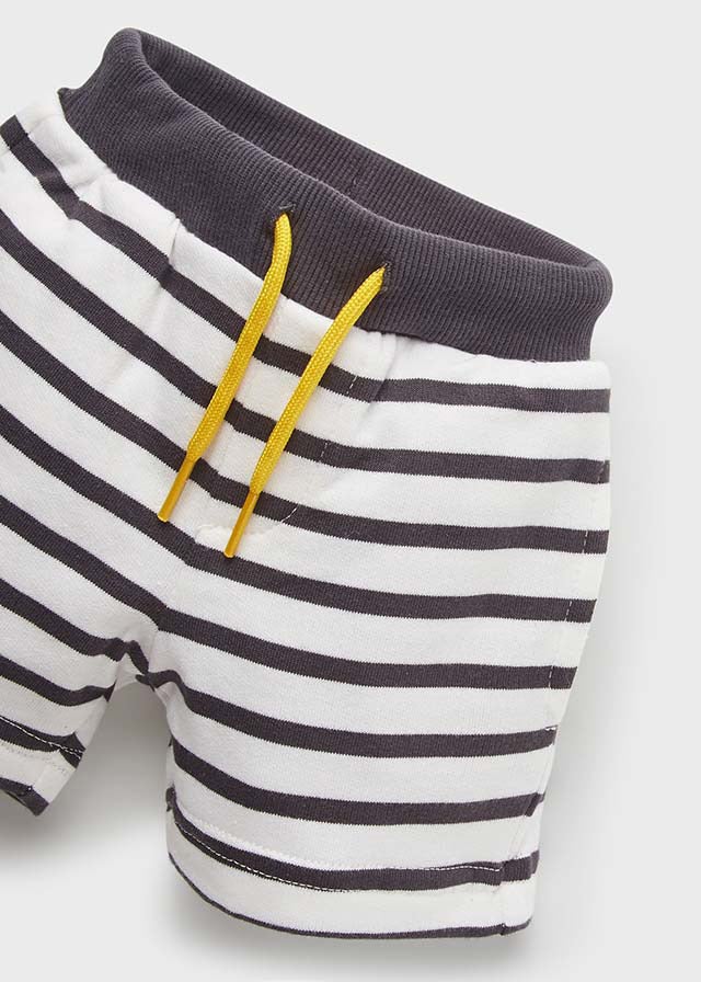 Striped knit bermuda for baby boy - Dark gray Mayoral
