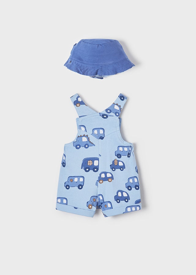 Overalls & reversible hat for newborn boy - Dream blue Mayoral