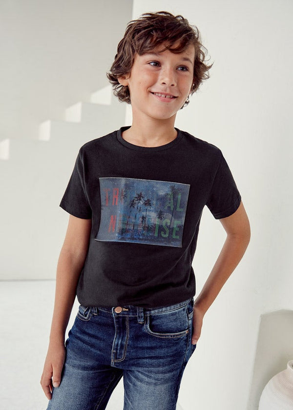 Lenticular t-shirt s/s for teen boy - Black Mayoral