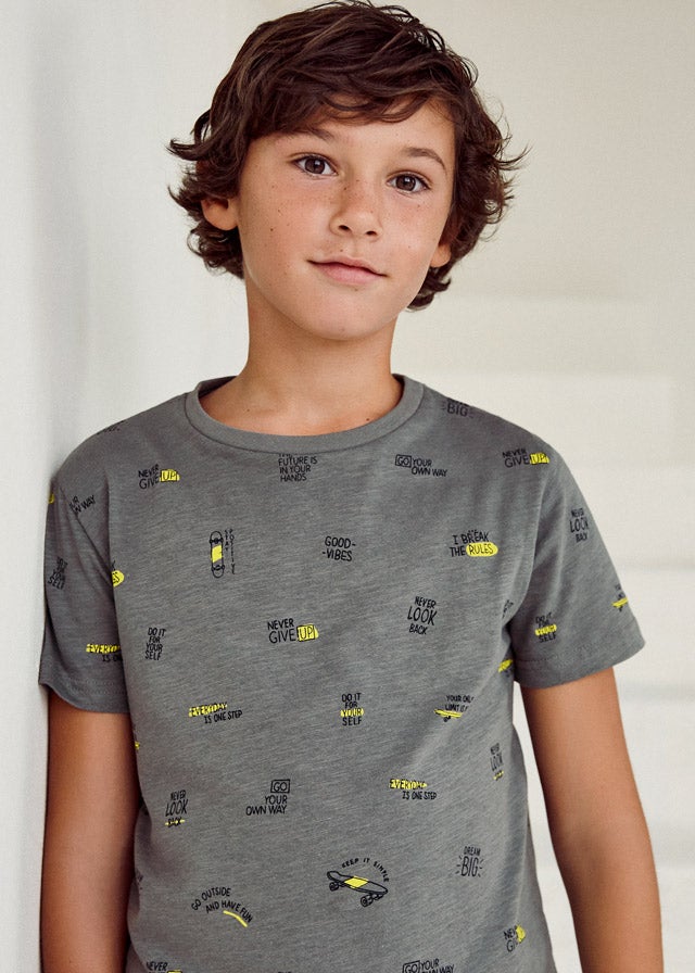 Printed s/s t-shirt for teen boy - Steel Mayoral