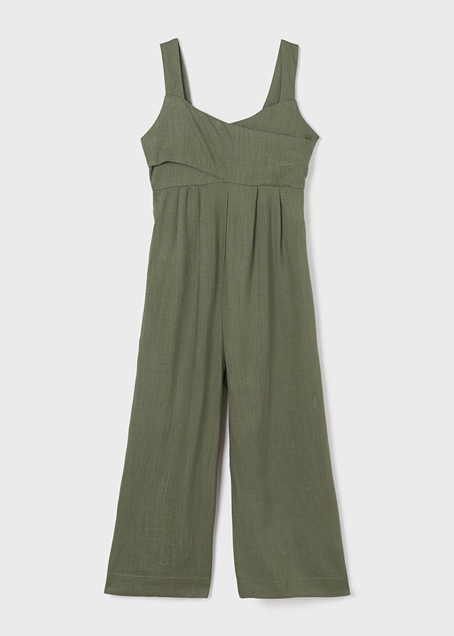 Linen jumpsuit for teen girl - Seaweed Mayoral